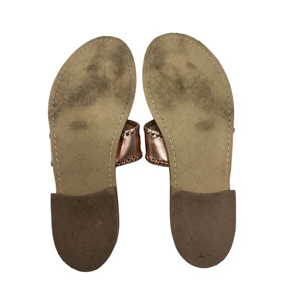 Jack Rogers Hamptons Genuine Whip Stitch Leather Rose Gold Sandals 7.5 - Picture 4 of 5